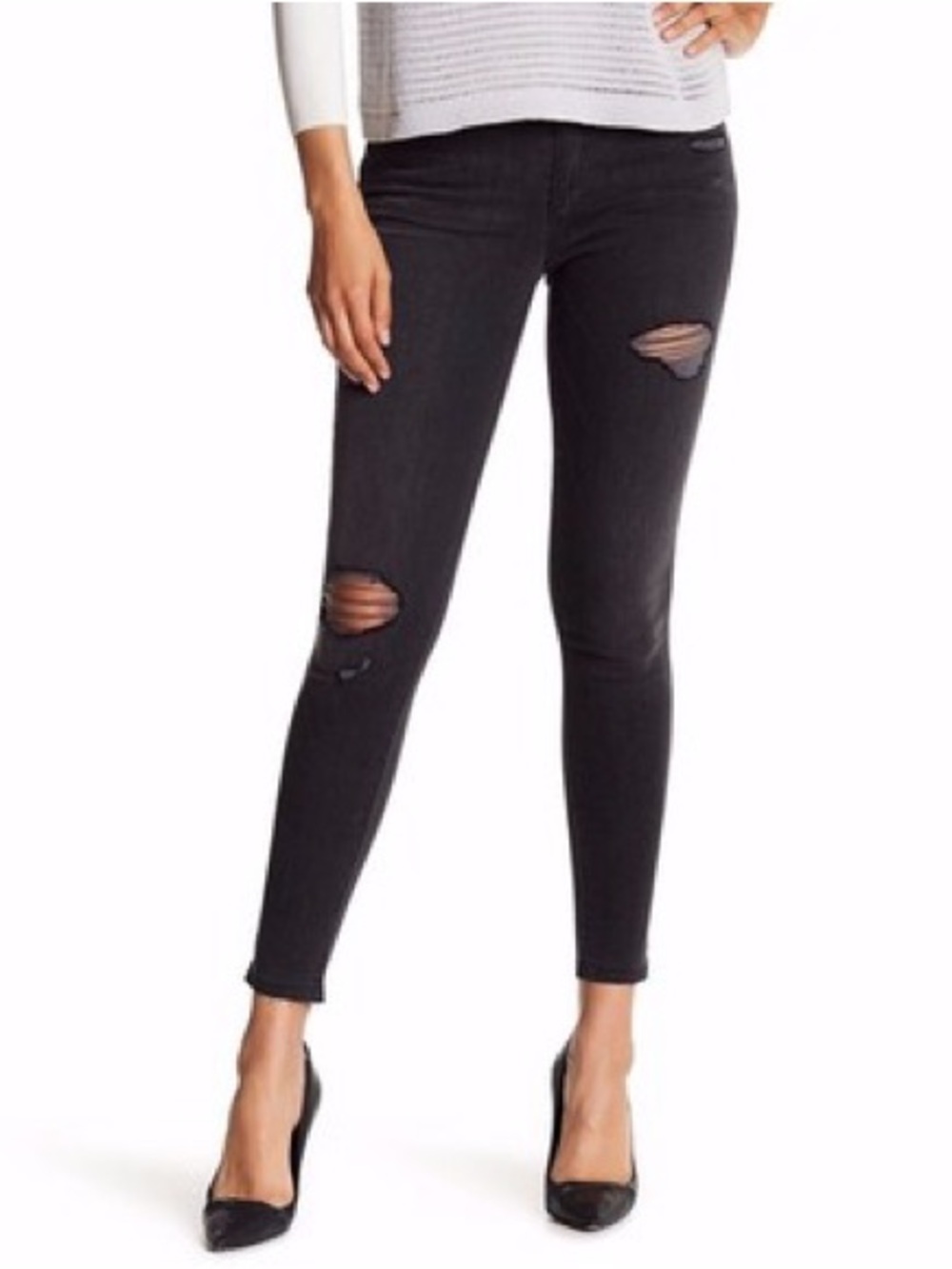 Joe's Jeans Jael grey distressed skinny jeans